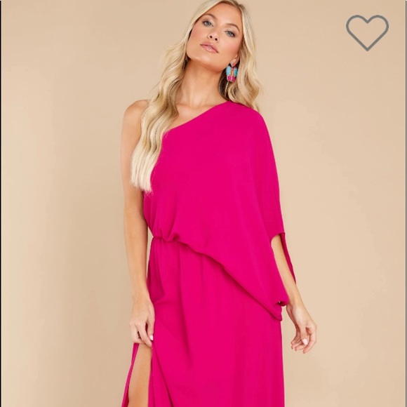 Womens Vici One Shoulder Pink Long Dress Size Large New with tags - Picture 16 of 16